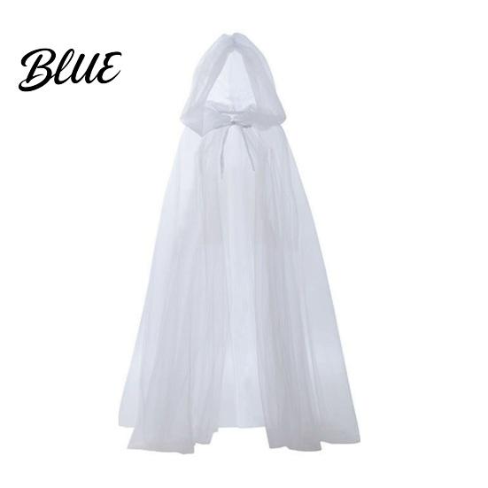 Cosplay Cloak Hooded Mesh for Adults 2 Layer Sheer Tulle Cape Gothic Witch Queen Costume Halloween Renaissance Accessories Lightweight Cape