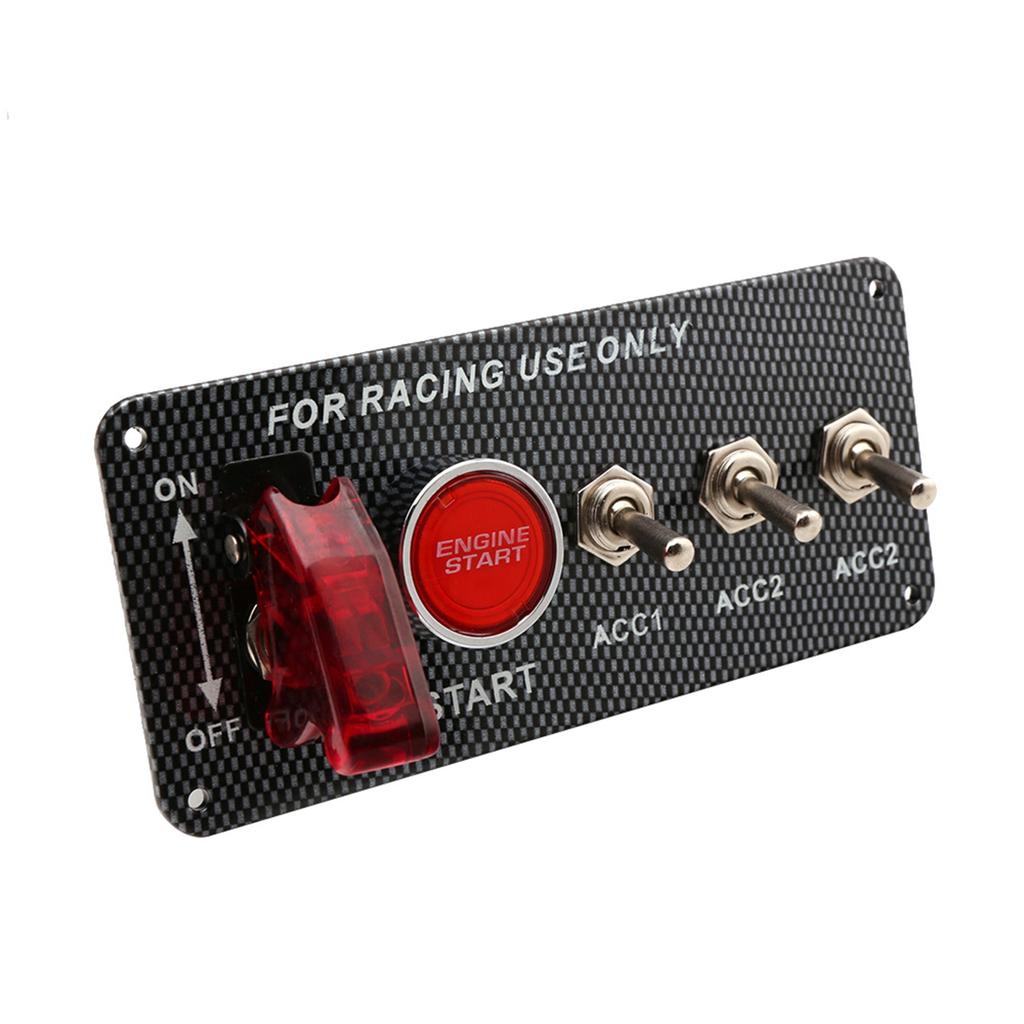 Toggle Switch Ignition 5 In 1 12V 40A Carbon Fibre Panel Start Ignition Kit for Car Truck