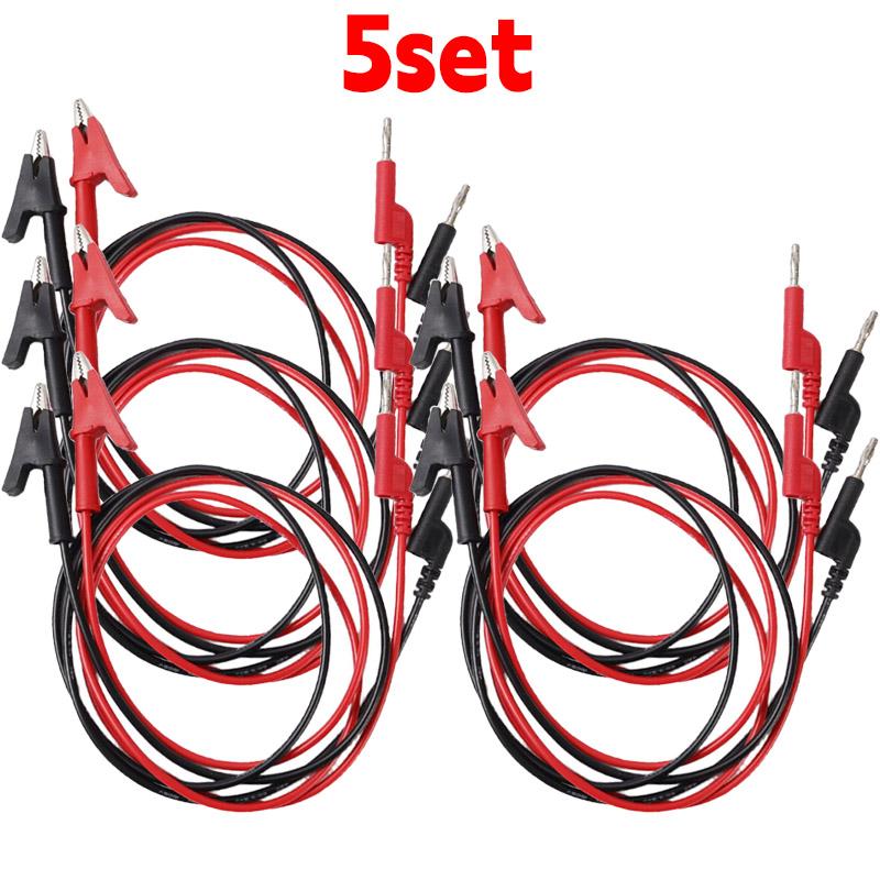Red Black Alligator Clips Banana Plug Test Leads Double-ended Crocodile Test Clips Cable Lead Connector Multimeter Measure Tool