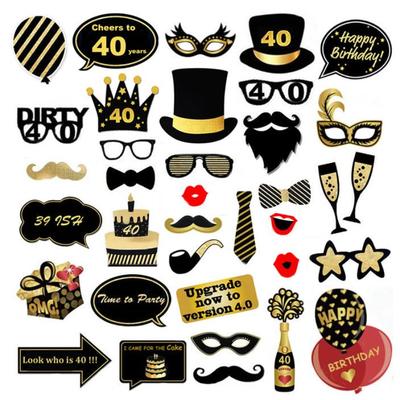 18-80 Years Adult Birthday Party Wedding Anniversary Photo Booth Prop Paper Decoration DIY Man Woman Festival