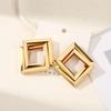 European and American jewelry simple fashion stud earrings texture double layer metal winding earrings geometric iron pipe earrings