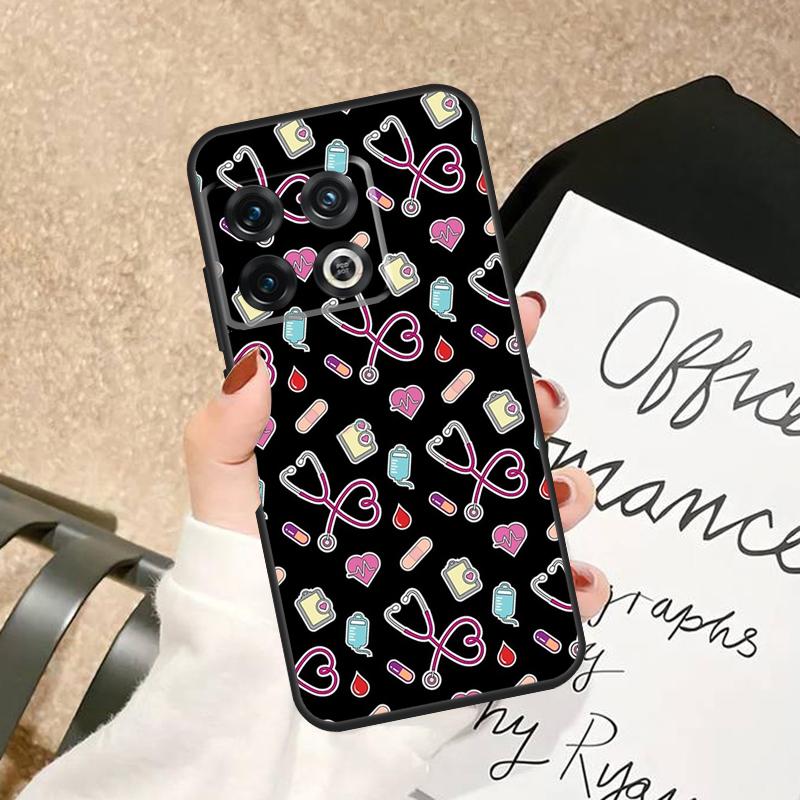 Medical Medicine Nurse Pattern Case For OnePlus 15 R 12 12R 13T 13 13R 11 10 Pro 10T 8T Nord 5 CE 2 3 4 Lite N20 N30 Cover
