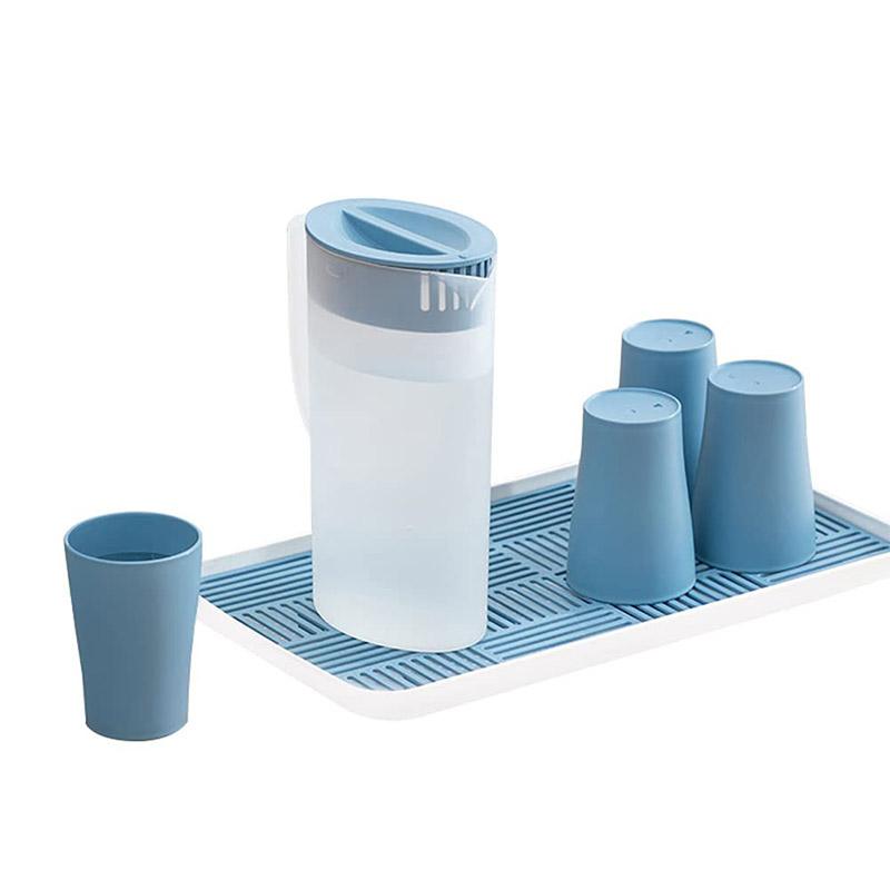 2L Nordic Blue Cool Water Bottle Plastic Thickened Large Capacity Home Living Room Cool White Water Pot -1PCS