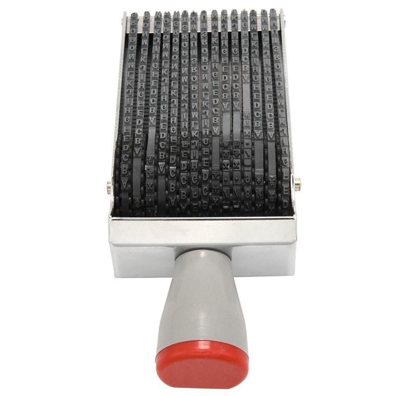 

A60Z3X Multipurpose 15 Digit Alphabet Rolling Rubber Stamp English Letter Number Emboss DIY Scrapbooking Roller Stationerymay серый