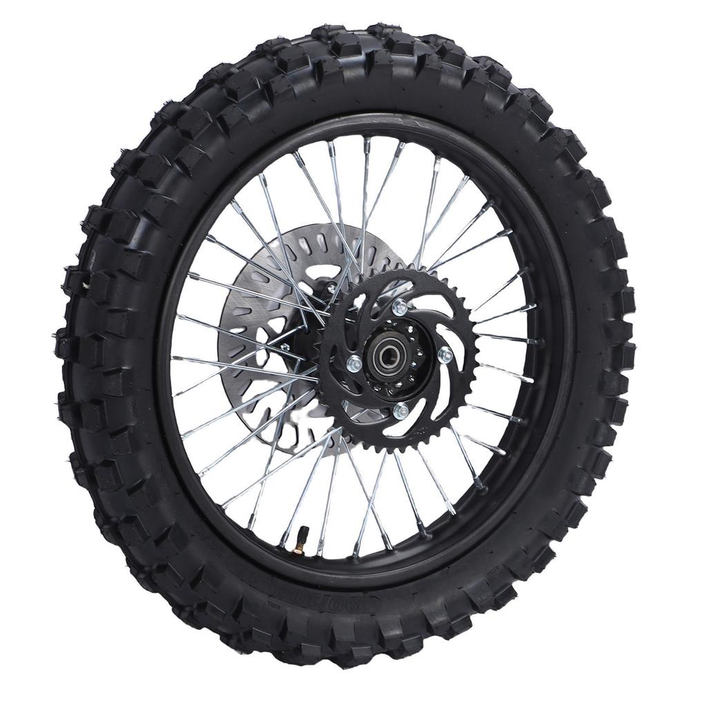 Dirt Bike Rear Wheel Tire 16 Inch 90 100 16 15mm Axle 420 41T Sprocket Rear Wheel Rim Tire Assembly Replacement for