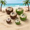 Mini Resin 3D Simulated Coconut Juice Decor 6Pcs Green Brown Accessories for DIY Handmade Gift Jewelry Making Craft