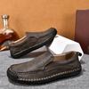 Large Size 48 Handmade Split Leather Men's Casual Shoes Comfortable Men Loafers Moccasins Men Flats Shoes Driving Shoes