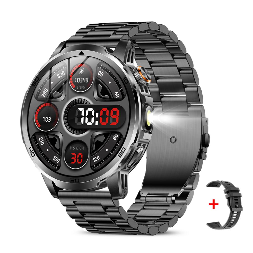 MEVADEN New 1.85 inch Men's Bluetooth Call Smart Watch Sports Fitness Tracker Heart Monitor LED Flashlight Smartwatch For Android IOS 1000mAh AK95