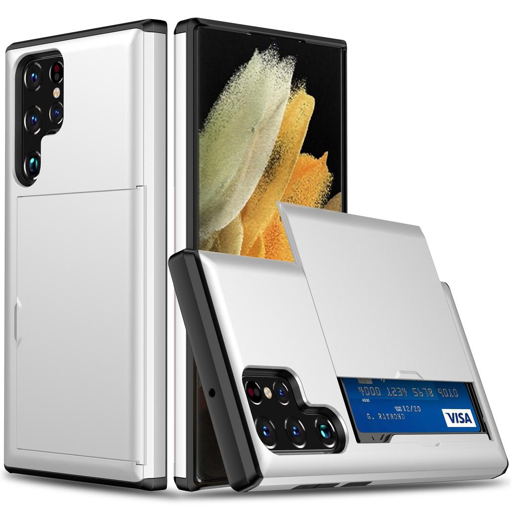 For Samsung Galaxy S25 Ultra Case with Card Holder TPU+PC Phone Back Cover