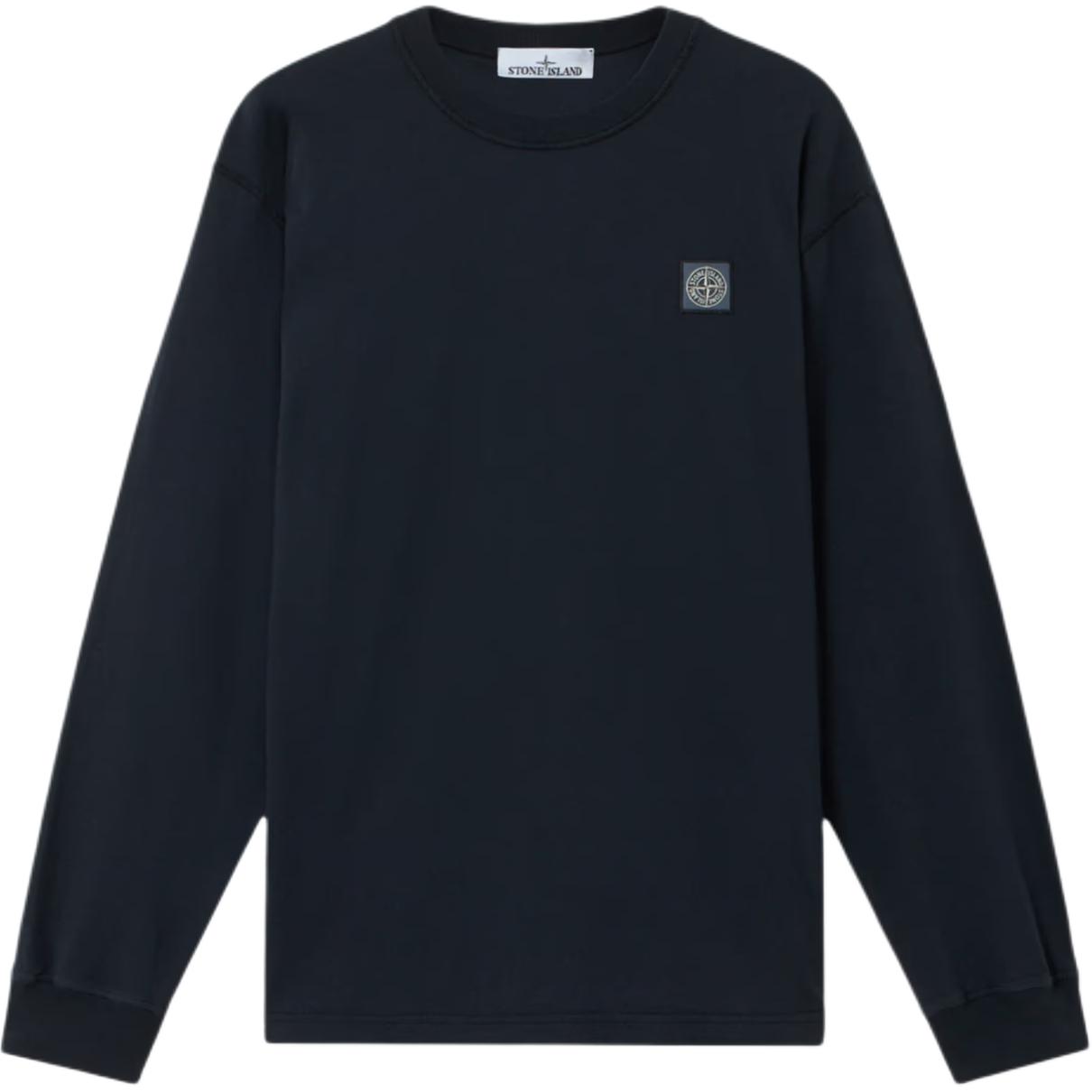 STONE ISLAND Однотонная приталенная футболка с длинным рукавом Мужские топы Темно-синий K2S152100030S0057-V0020 L