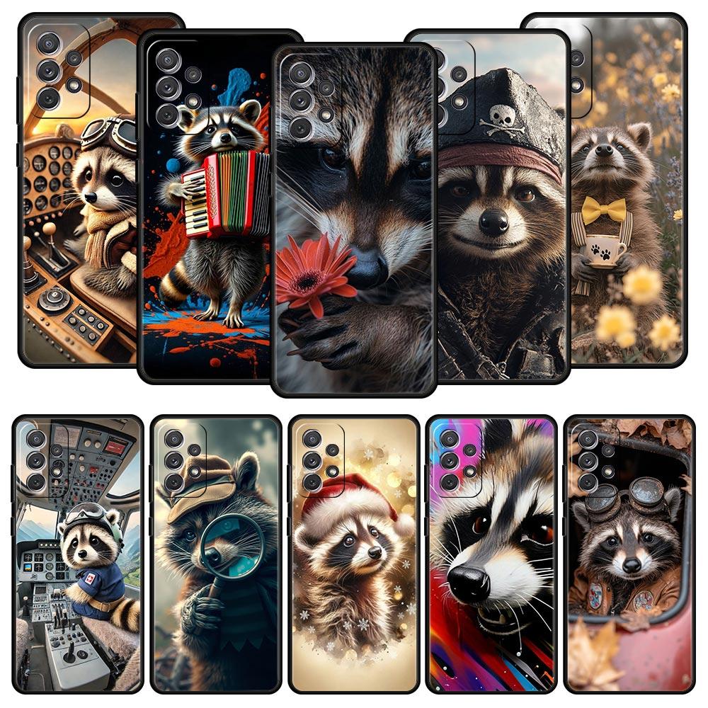 Mapache Phone Case for Samsung Galaxy A55 A35 A17 A07 A15 A13 A25 A51 A71 A72 A73 A32 A52 A52S A41 5G Soft TPU Shell Fundas Bags