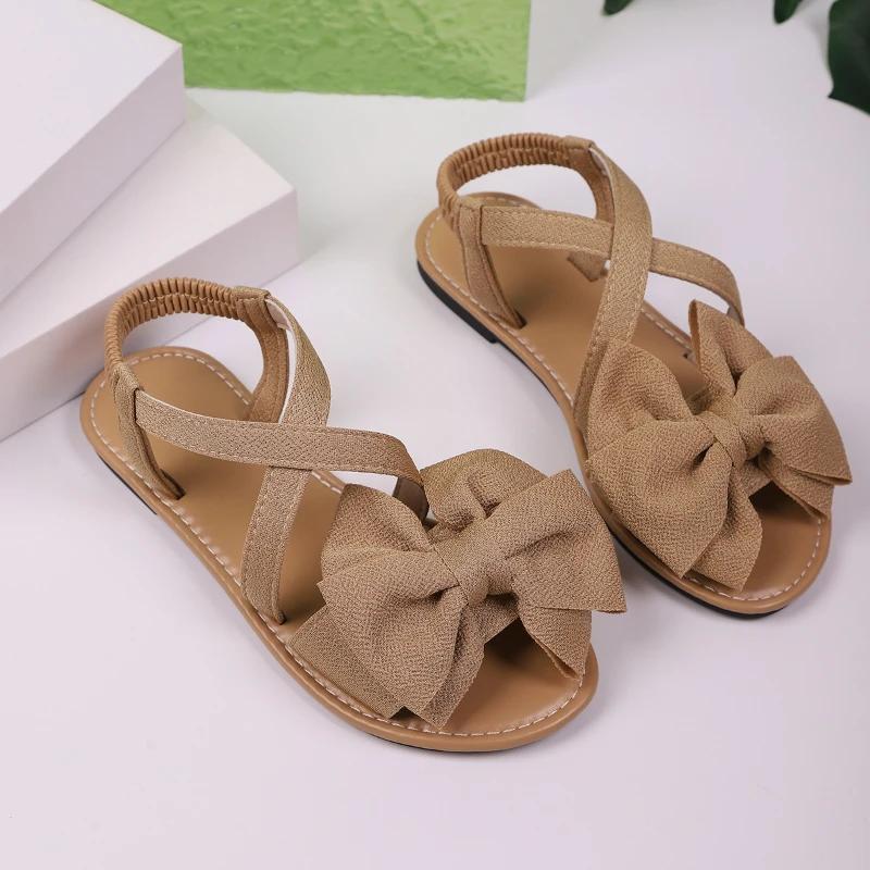 Outdoor Beach Casual Slippers Women Bow Flat Shoes Home Slides Women Sandals 2025 New Summer Lightweight Sandals Women