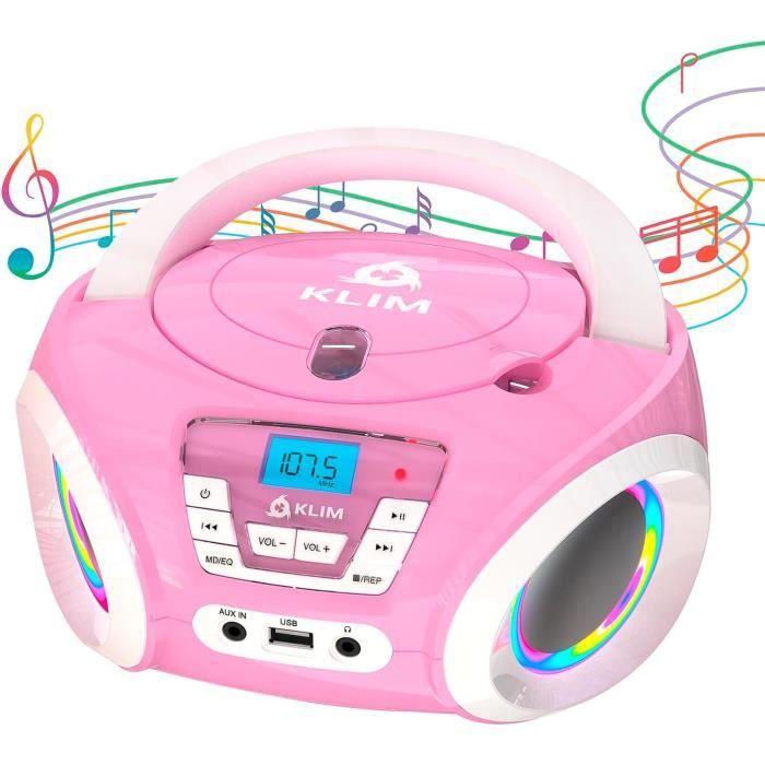 Lecteur CD Enfant - KLIM - Candy - Radio FM - Piles incluses - Lumières RGB