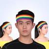 Rainbow Sweat Absorbent Headband for Sports Running Fitness Cotton Towel Hair Band Men and Women Sports Safety