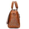Vintage Boston Pu Leather Large Capacity Handbags Purse Women Shoulder Crossbody Bags Rivet Designer Female Pillow Tote Quality