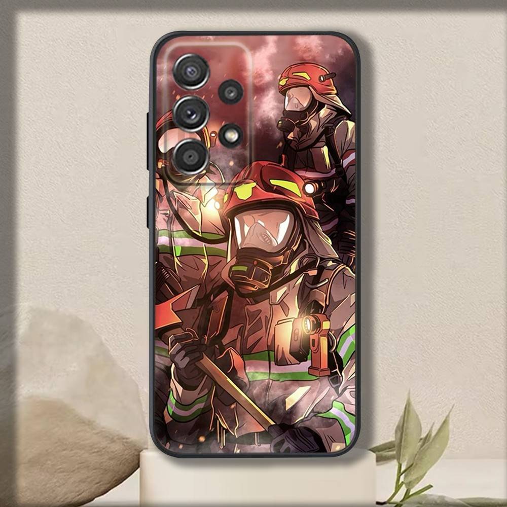 Cool Firemans Phone Case For Samsung S 25,24,23,22,30,21,10,9,Ultra,Plus,Lite,FE,4,5 G Soft Black Case