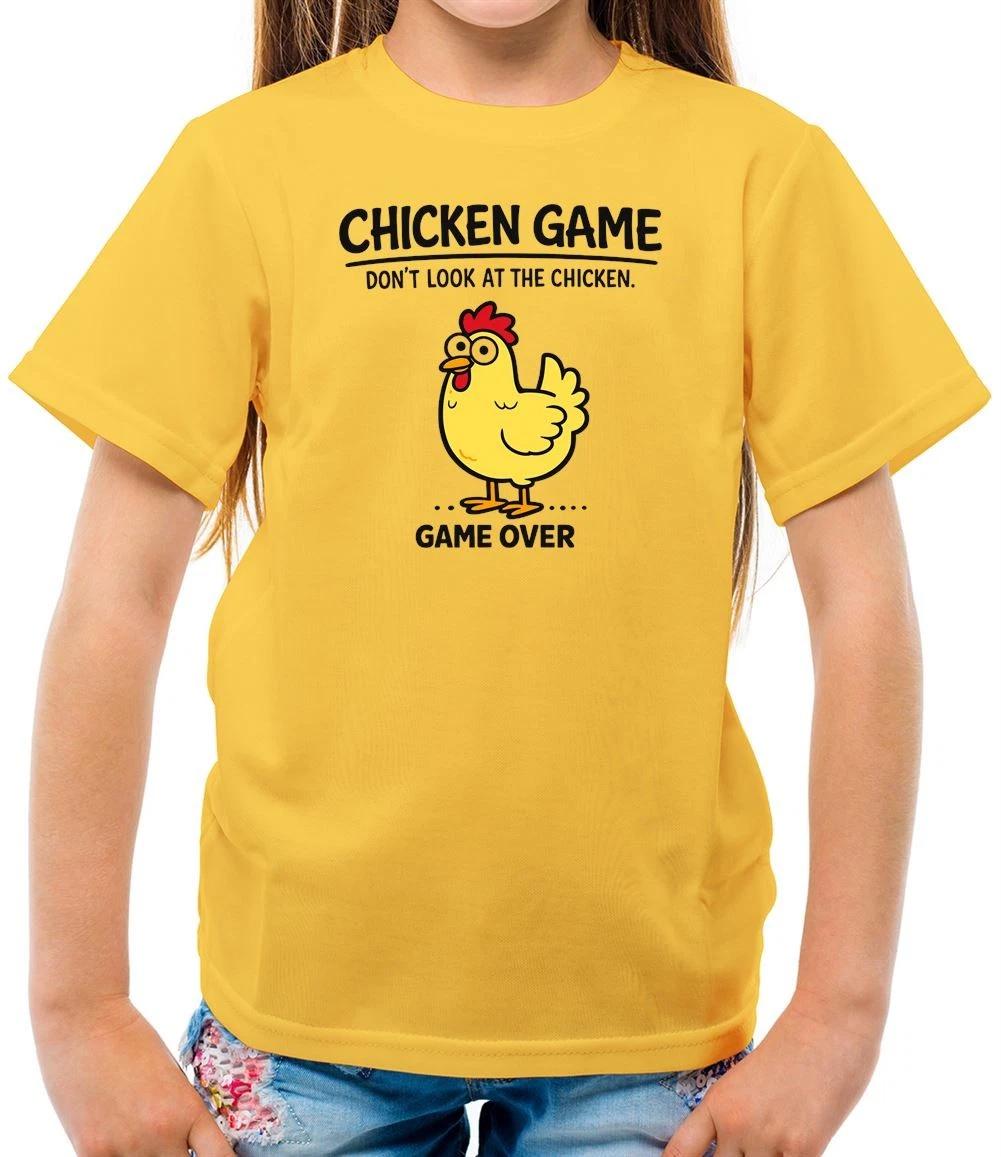 Chicken Game Over Funny Graphic - Kids T-Shirt - Chickens Love Meme Novelty 160
