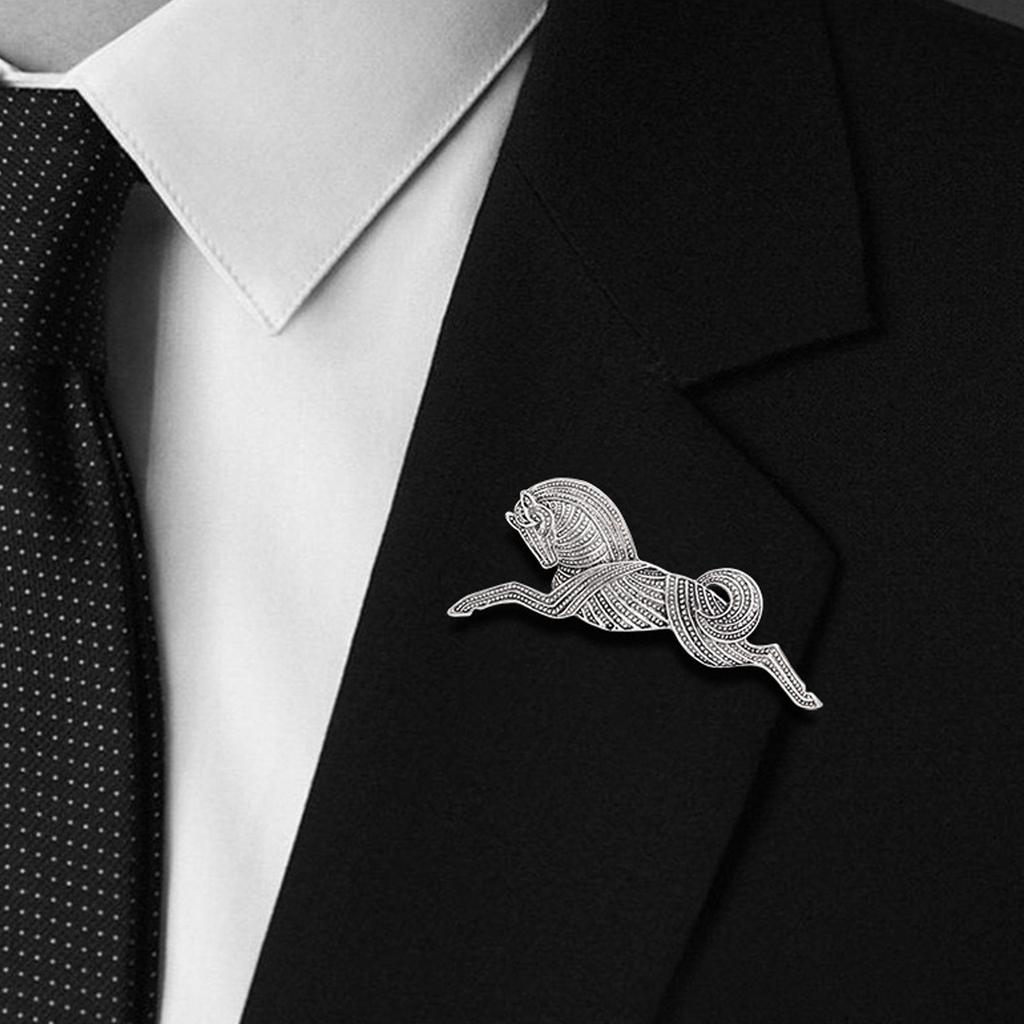 Fashionable Vintage Styles Alloy Horse Brooch Accessory Portable for Women Unisex Designs Casual Pin Special Gifts
