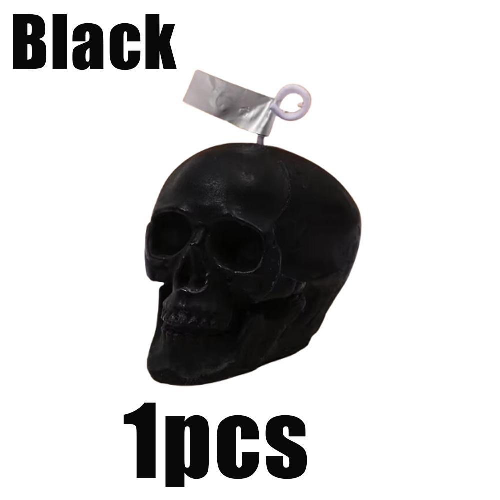 1pcs Handmade Soy Wax Easter Skull Aromatherapy Candles Halloween Bedroom Living Room Horror Atmosphere Aromatherapy Candles 1pcs Black