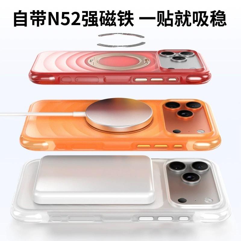 Magnetic Rotating Phone Case IPhone 16 17 18 Pro Max With Air Cushion Drop Protection Full Cover PC Shell