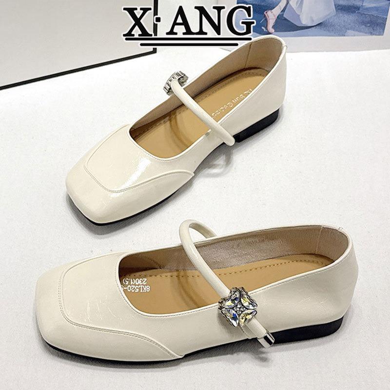 Leather shallow mouth single shoes soft sole not tired feet women's shoes new summer skirt flat Mary Jane shoes