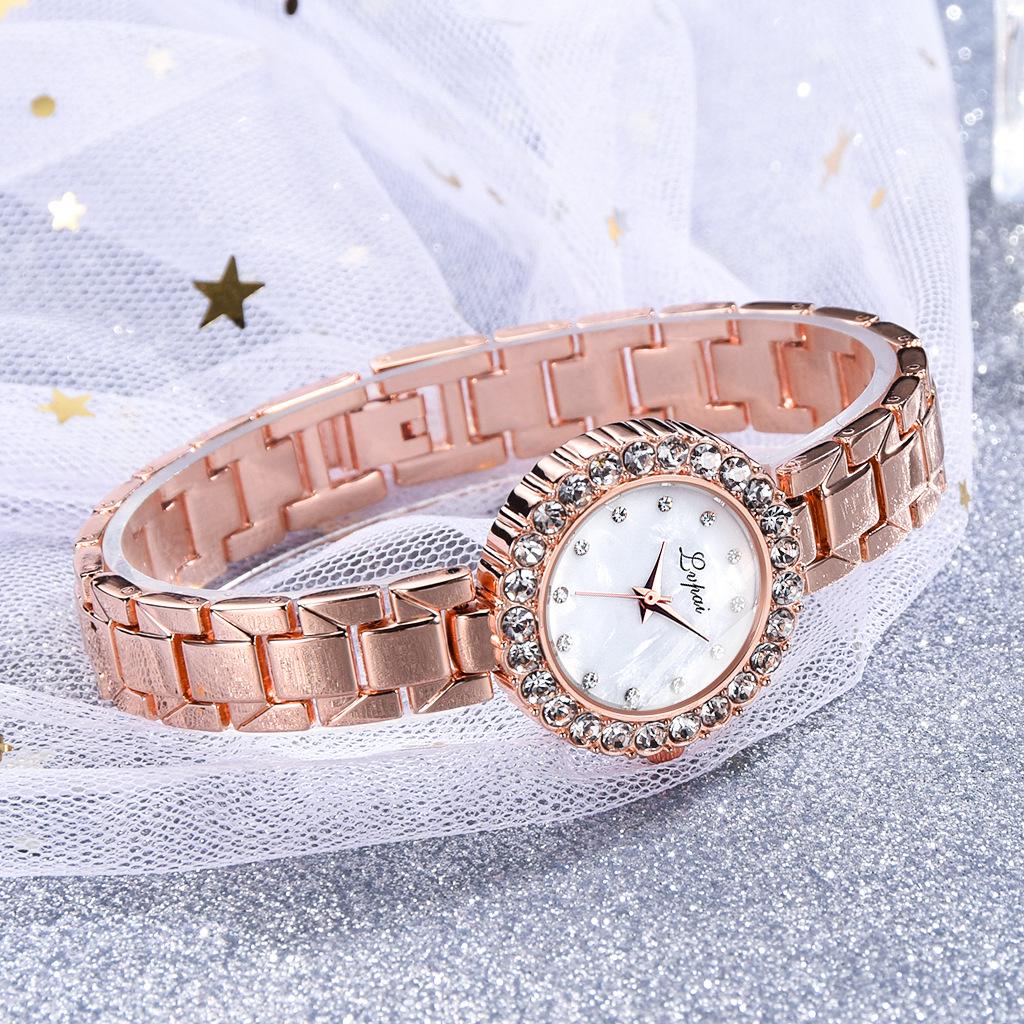 Woman Fashion Chic Diamante Steel Strap Quartz Watch