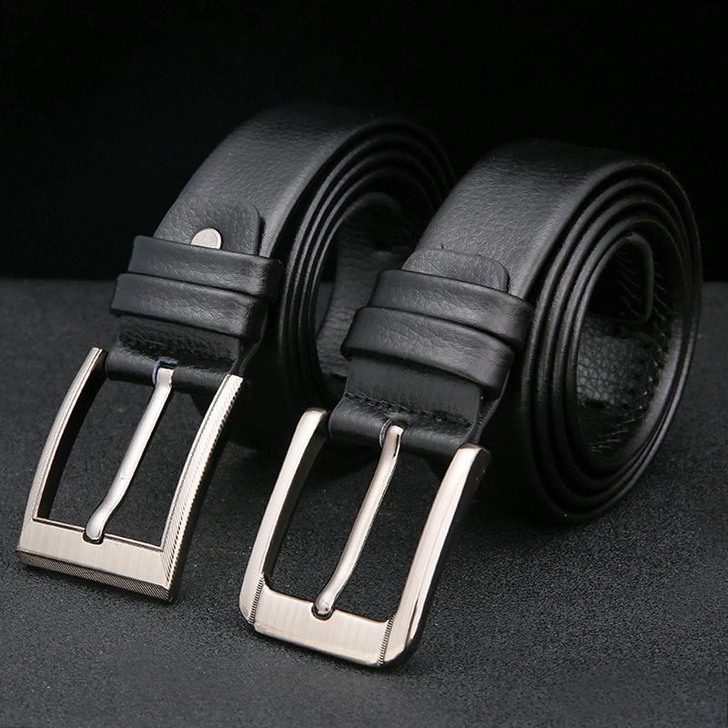 4.0 Alloy Buckle Business Style Pin Buckle Belt Thickened PU Pin Buckle Belt