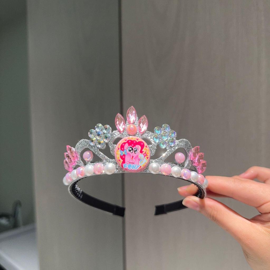 Elsa Frozen Blue Rhinestone Pearl Crown Headband for Children