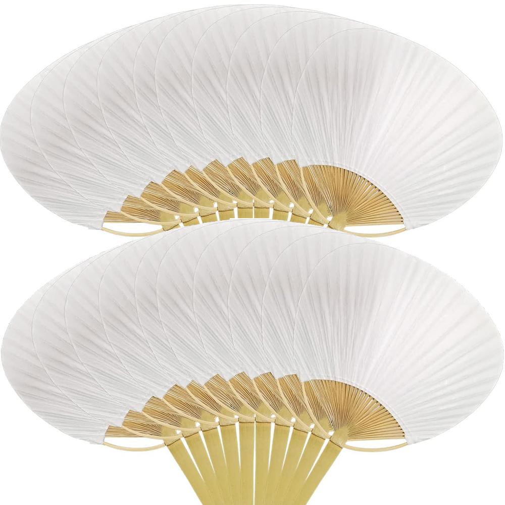 5/10/20pcs Pai Pai Bambu Pure White Bamboo Handle Blank Calligraphy Painting Blank Group Fan White Fan Summer