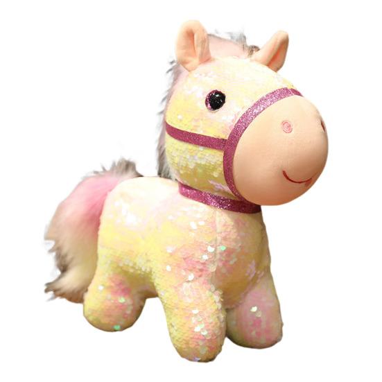Sequin Horse Doll National Style Fabric Auspicious Meaning Zodiac Horse Theme Doll Traditional Crafted Pony