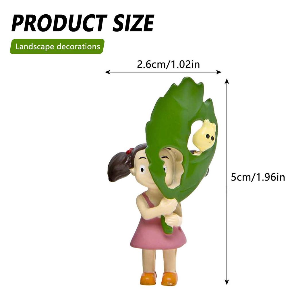 1 Pezzo Carina Decorazione da Scrivania Statuetta Totoro che Tiene Foglia Ornamento Totoro per Soggiorno Articoli per la Casa Decorazioni da Parete Regalo di Compleanno