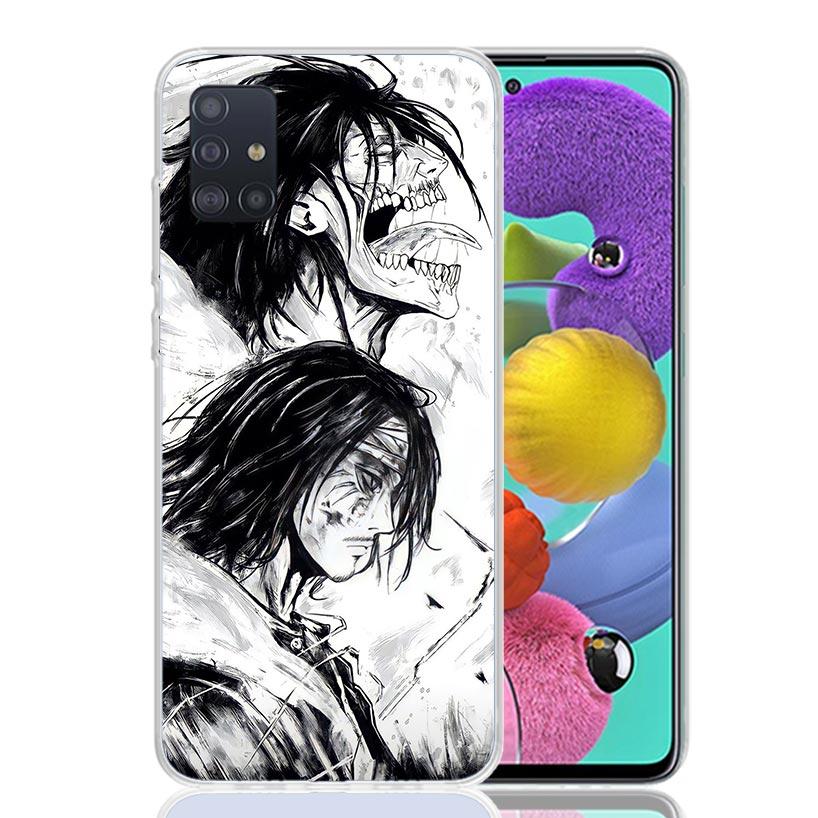 A-Attack on T-Titan Eren Yeager Phone Case For Samsung Galaxy A52 A32 A22 A12 A02S A50S A30S A51 A31 AA71 Note 20 Ultra 10 S10 P