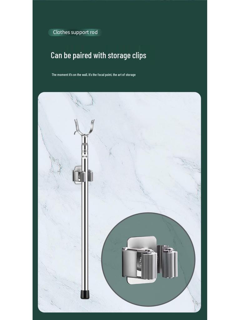 Extra Thick 304 Stainless Steel Retractable Clothes Drying Rod and Hanger for Household Use