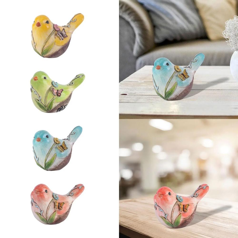 Resin Crafts Mini Bird Statue Cute Desktop Bird Ornaments  Living Room Bedroom