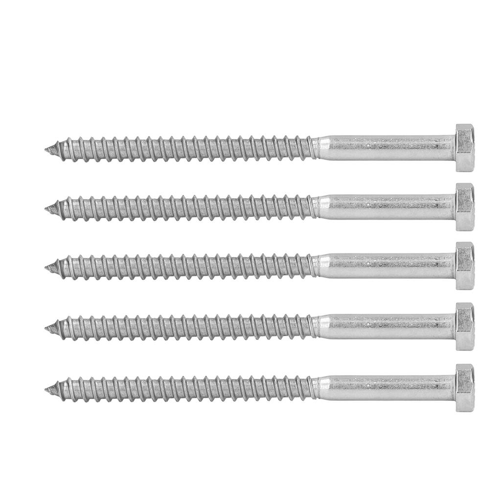 304 Stainless Steel Half Thread Bolt Wood Hex Lag Screws Self Tapping Wood Coach ScrewM8x120MM