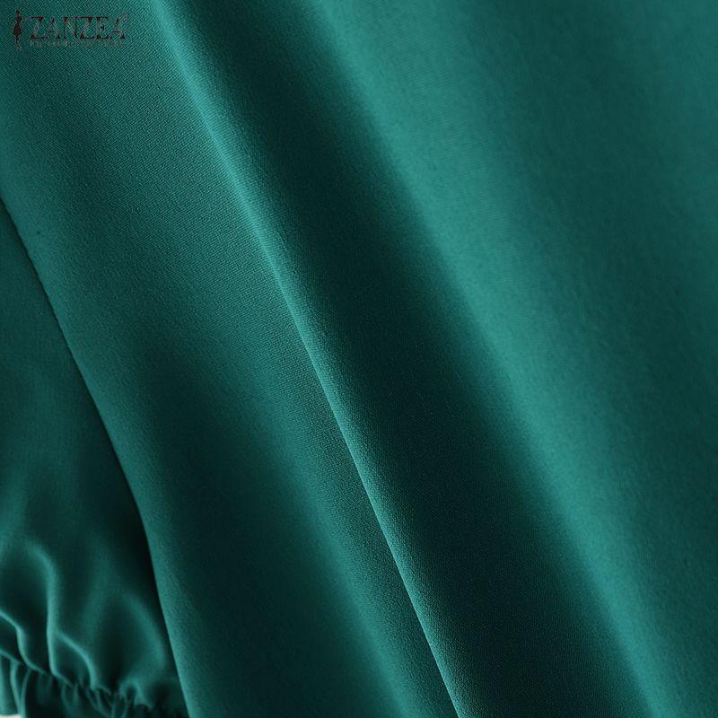 ZANZEA Women Casual Round Neck Summer Short Sleeve Dress