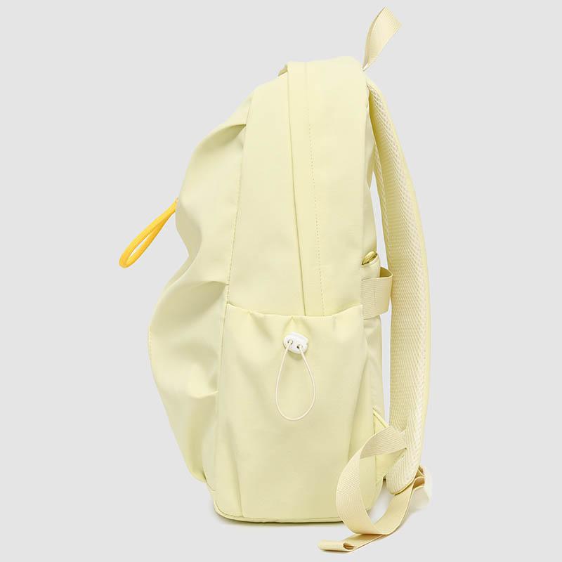 Solid Color Student Schoolbag Large Capacity Nylon Backpack