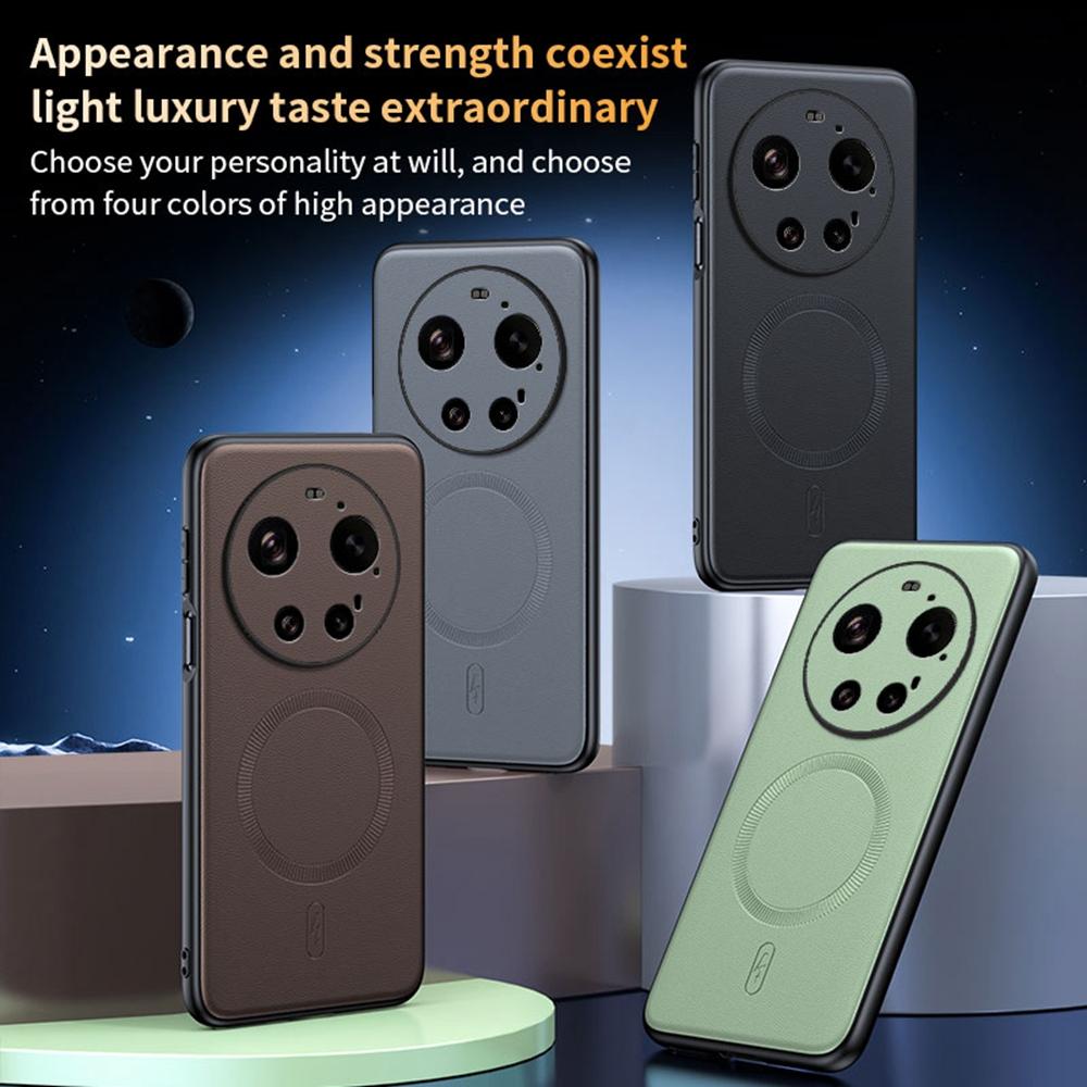 For Xiaomi 17 Ultra 5G Magnetic Case Leather Coated TPU + PC Phone Cover