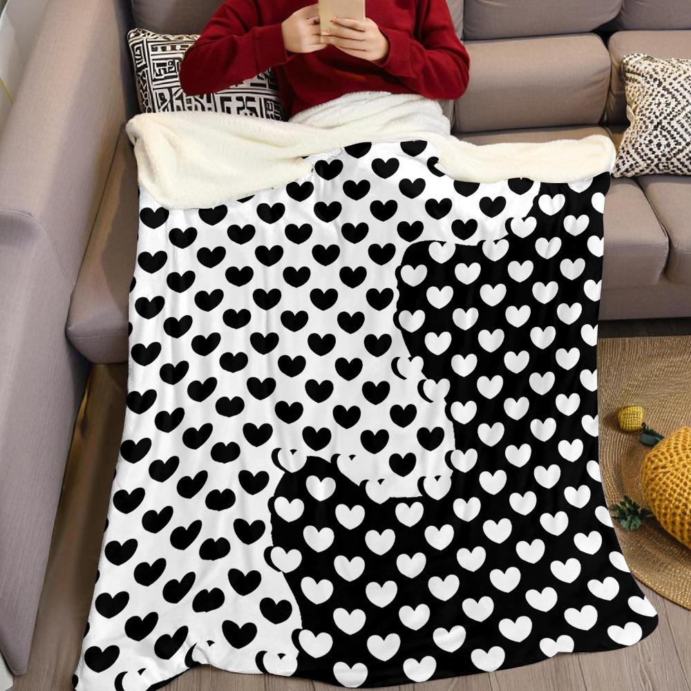 Heart Silhouette Flannel Blanket Warm Soft Halloween Christmas Couch Warm Cozy Decorative Decor Gift for All Season