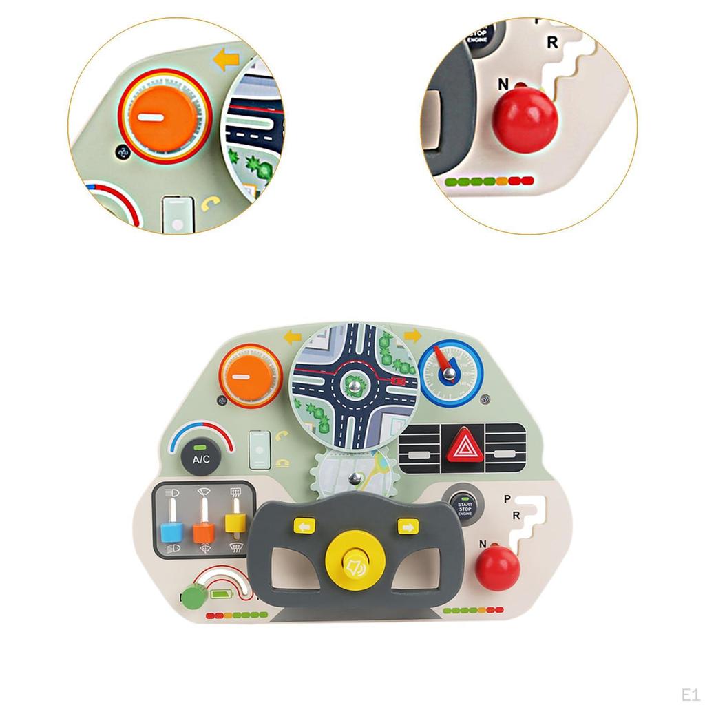 Steering Wheel Sensory Activity Board Versatile Developmental Wooden Busy Educational for