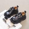 Kids Leather Shoes Retro Hook&loop Girls Uniform School Shoes Non-slip Soft Sole 2025 New Boys Fashion Shoes British Style Chic