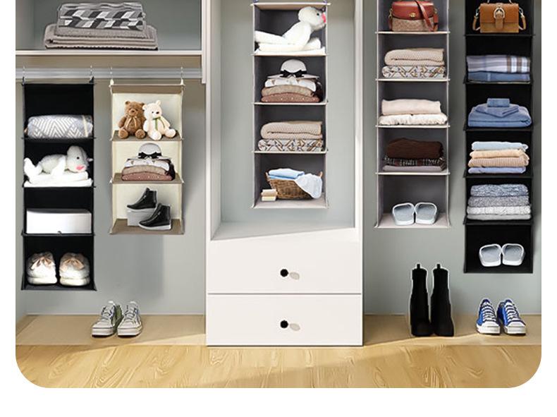 Multi-layer Foldable Non-woven Hanging Storage Bag for Wardrobe