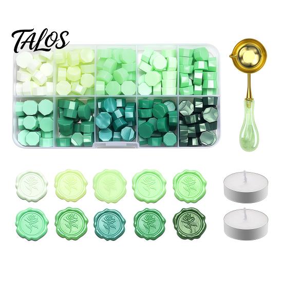 DIY Crafting Accessories Wax Seal Kit, with Sealing Beads Spoon And Candles, Handmade Stationery Tools Stamp for Wedding Invitations Envelopes