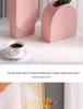 Morandi U-shaped Ceramic Vase: Nordic Modern Flower Display Piece for Office, Living Room, or Reception Desk