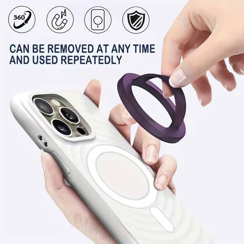 Universal Magnetic Ring for All Phones. Includes Plate, Waterproof & Detachable. Secure Anti-Slip Anti-Drop Grip.