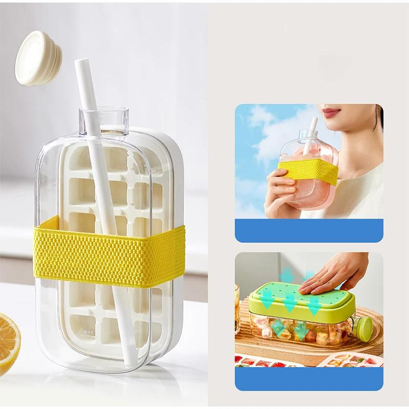Ice Cube Tray Water Bottle Cube Mold Press Maker Camping Diy Fruit Juice Beverage Dual Use Ice Kettlebar Accessories