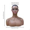 Mannequin Head with Shoulders Dark Skin Tone Female Bust Smooth Surface Realistic