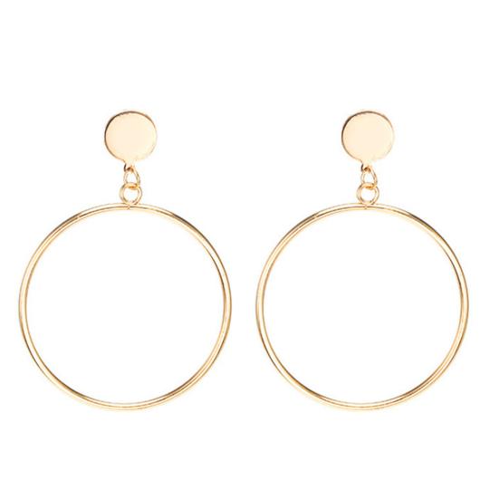 1 Pair Drop Earrings for Women Large Circle Draped Style Earrings