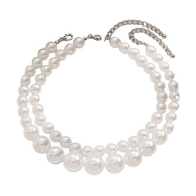 Çok Katlı Faux İnci Choker Retro Yuvarlak İmitasyon İnci Kolye Flapper Kolye Düğün Gatsby Temalı Parti için Aksesuarlar