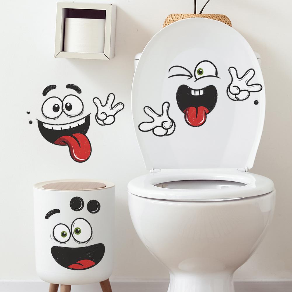 Creative and Funny Expression Combination Bathroom and Kitchen Decoration and Beautification Stickers